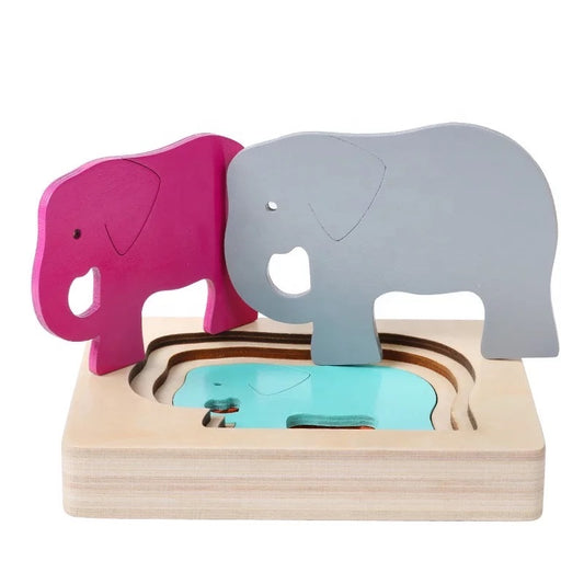 Wooden Elephant 3D Puzzle